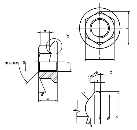 Hex Flange Nuts DIN 6923